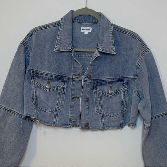 Superdown Cropped Denim Jacket - Picture 5 of 8